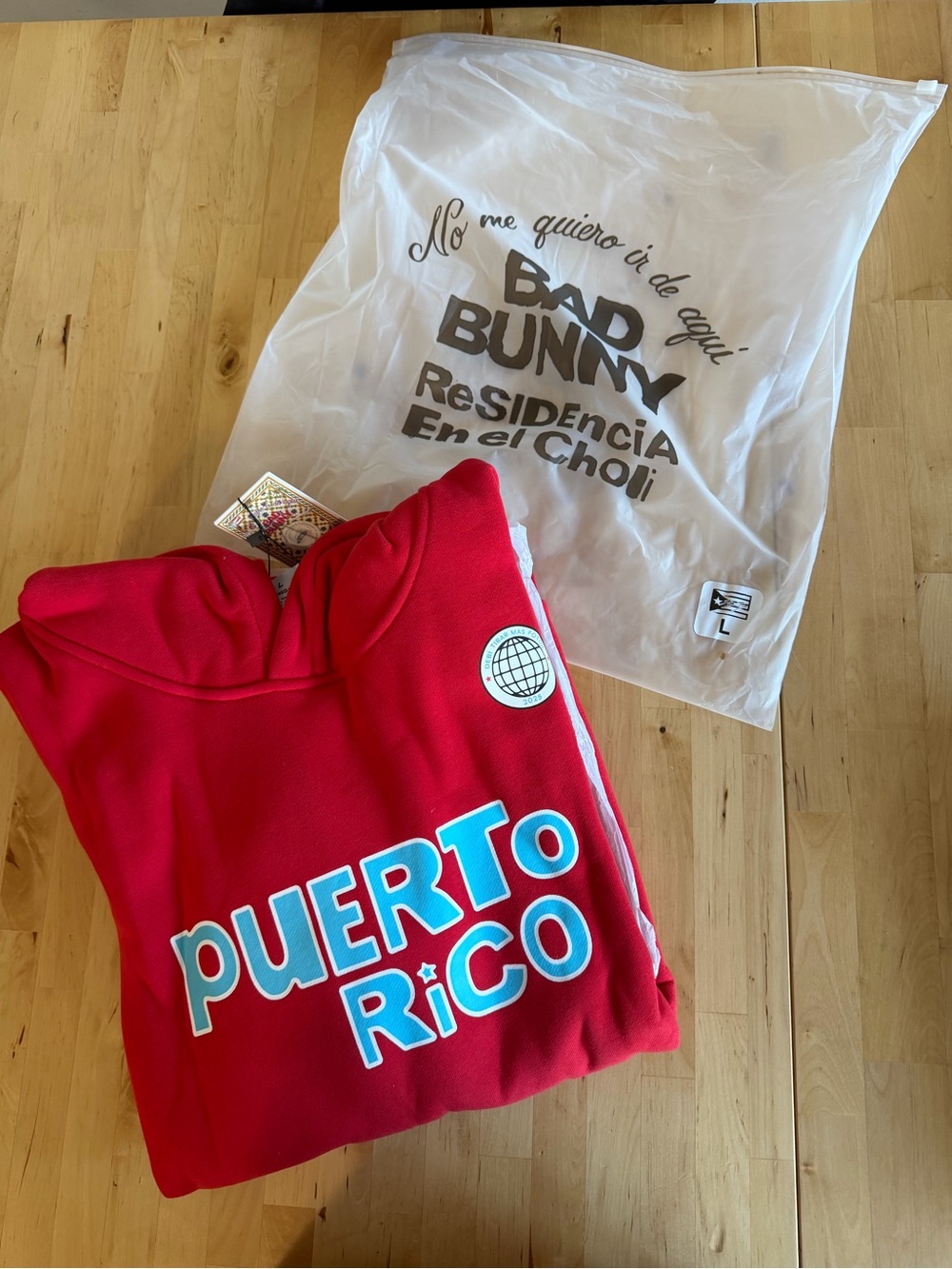 Bad Bunny Puerto Rico Red Graphic Hoodie